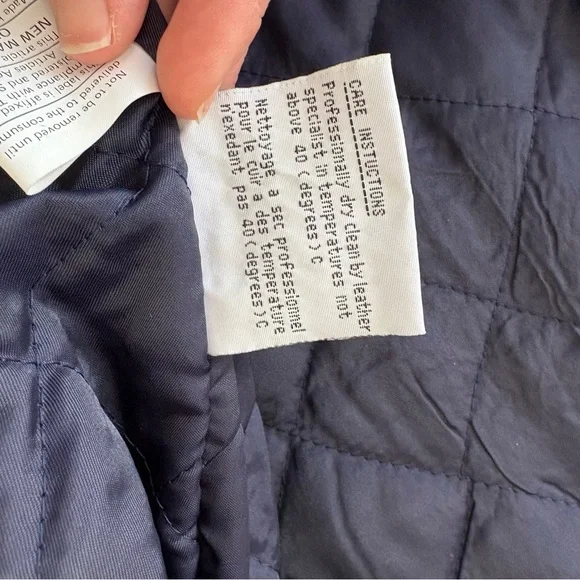 VTG Novelti 100% Leather Wool Tan Blue Insulated Ranch Jacket. Women Sz M - Picture 16 of 16